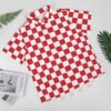 Red & White Checkered Box Short Sleeve Buttons Shirt