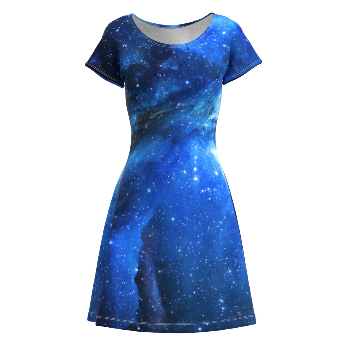 Spiral Galaxy Clouds Short Sleeve Dress - EightyThree XYZ Clothing