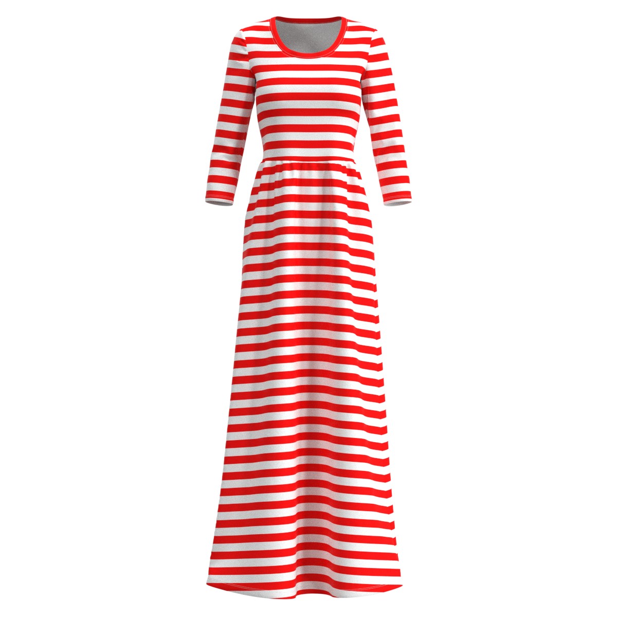 red and white horizontal striped dress