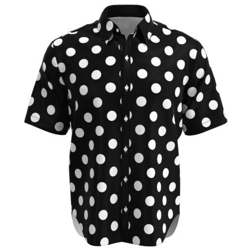 men's black and white polka dot shirt