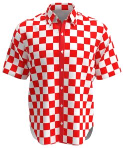 red white check shirt