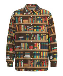 Bibliophile Library Books Bookshelf Librarian Teacher Short Sleeve Button Shirt Long Sleeve Buttons Shirt