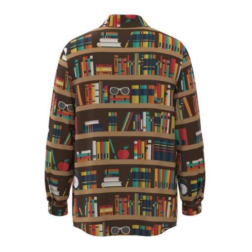 Bibliophile Library Books Bookshelf Librarian Teacher Short Sleeve Button Shirt Long Sleeve Buttons Shirt - Image 4