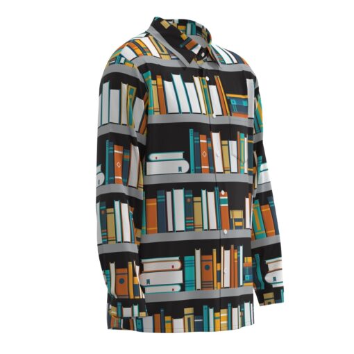 Bibliophile Library Books Bookshelf Librarian Teacher Short Sleeve Button Shirt Long Sleeve Buttons Shirt - Image 2