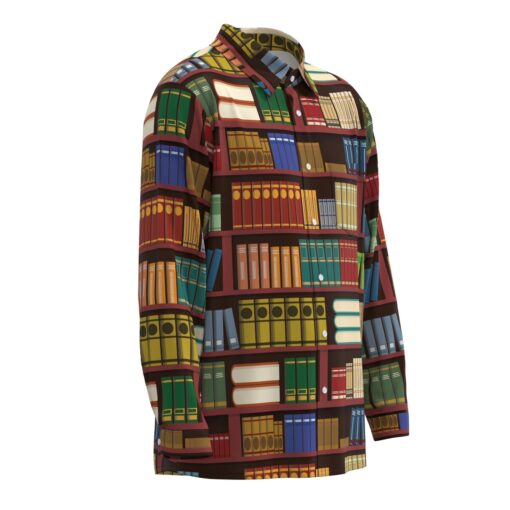 Bibliophile Library Books Bookshelf Librarian Teacher Short Sleeve Button Shirt Long Sleeve Buttons Shirt - Image 2