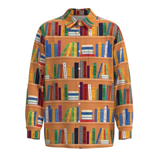 Bibliophile Library Books Bookshelf Librarian Teacher Short Sleeve Button Shirt Long Sleeve Buttons Shirt