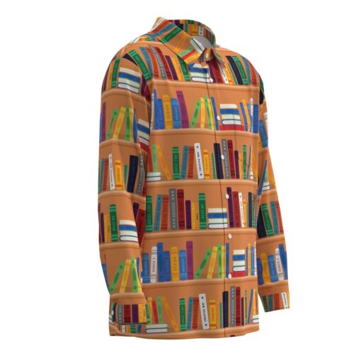 Bibliophile Library Books Bookshelf Librarian Teacher Short Sleeve Button Shirt Long Sleeve Buttons Shirt - Image 2