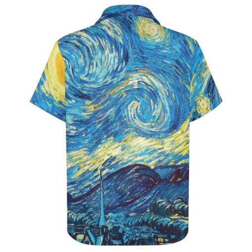 The Starry Night Van Gogh Painting Short Sleeve Buttons Shirt - Image 2