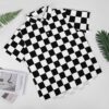 Black & White Checkered Box Short Sleeve Button Shirt