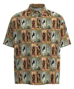 Haunted Mansion Stretch Paintings Short Sleeve Button Shirt