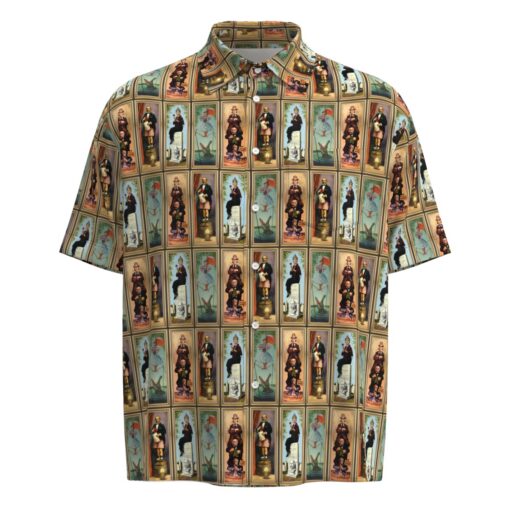 Haunted Mansion Stretch Paintings Short Sleeve Button Shirt