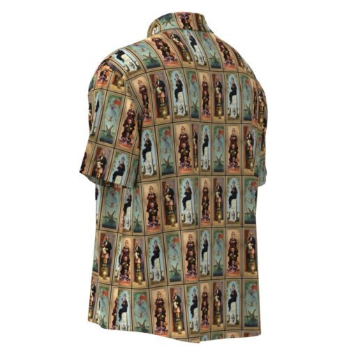 Haunted Mansion Stretch Paintings Short Sleeve Button Shirt - Image 3