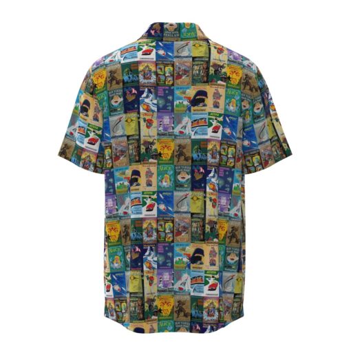 Fantasyland Posters Collage Disney Inspired Short Sleeve Buttons Shirt - Image 4