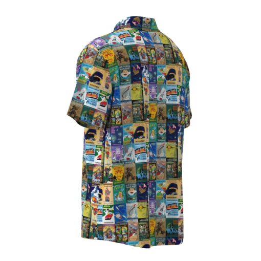 Fantasyland Posters Collage Disney Inspired Short Sleeve Buttons Shirt - Image 3
