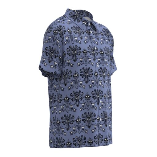 Haunted Mansion Wallpaper Short Sleeve Buttons Shirt - Image 2