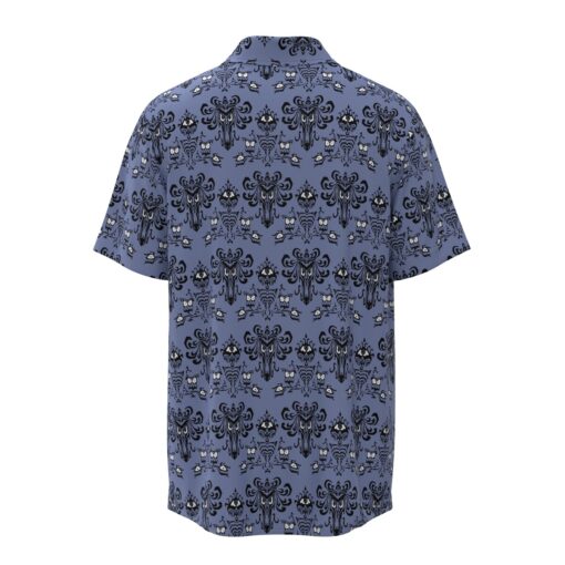 Haunted Mansion Wallpaper Short Sleeve Buttons Shirt - Image 4
