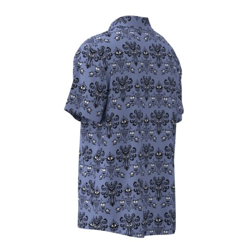 Haunted Mansion Wallpaper Short Sleeve Buttons Shirt - Image 3