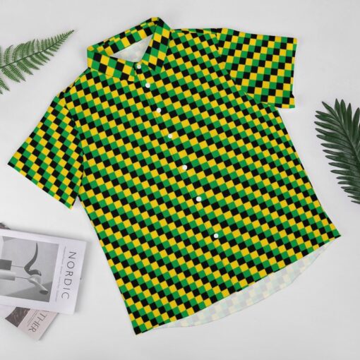 Jamaica Checkered Box Short Sleeve Buttons Shirt