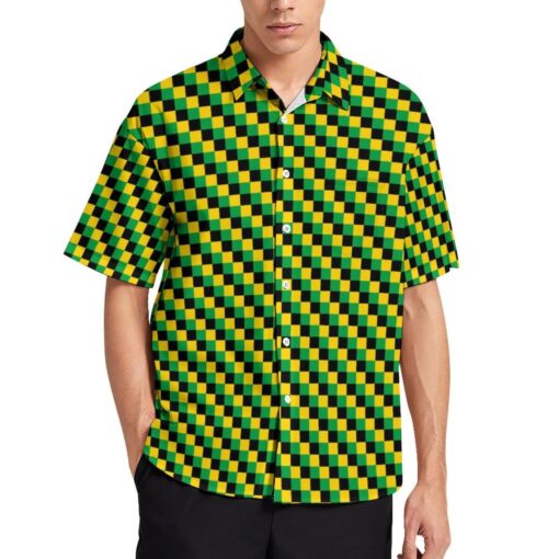 Jamaica Checkered Box Short Sleeve Buttons Shirt - Image 3