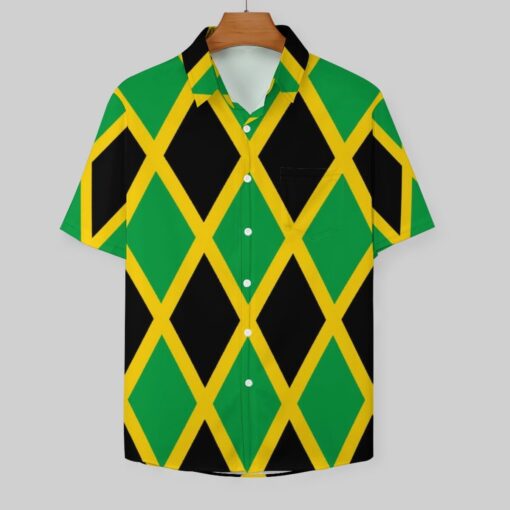Jamaica Diamonds Short Sleeve Button Shirt - Image 4