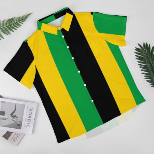 Jamaica Vertical Stripes Short Sleeve Buttons Shirt