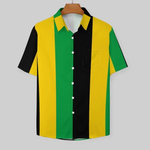 Jamaica Vertical Stripes Short Sleeve Buttons Shirt - Image 2