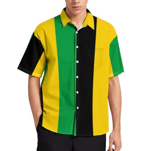 Jamaica Vertical Stripes Short Sleeve Buttons Shirt - Image 3