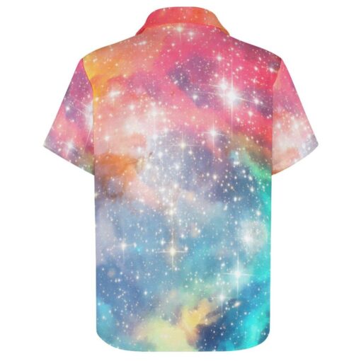 Aqua Space Galaxy Short Sleeve Button Shirt - Image 4