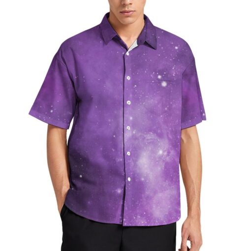 Purple Universe Dust Short Sleeve Buttons Shirt - Image 2