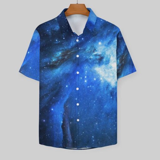 Enigma Galaxy Clouds Short Sleeve Buttons Shirt - Image 2