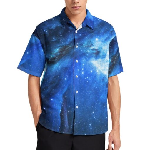 Enigma Galaxy Clouds Short Sleeve Buttons Shirt - Image 3