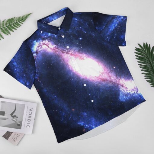 Spiral Galaxy Stars Short Sleeve Buttons Shirt - Image 4