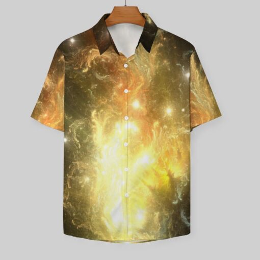 Storming Fire Galaxy Short Sleeve Buttons Shirt - Image 4