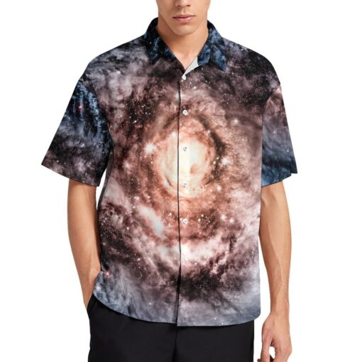 Storming Galaxy Clouds Short Sleeve Buttons Shirt