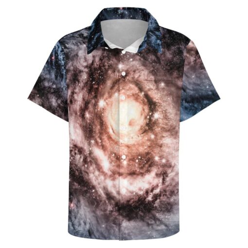 Storming Galaxy Clouds Short Sleeve Buttons Shirt - Image 4