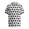 Mickey Mouse Silhouette Ears Polka Dot Disney Inspired in White Short Sleeve Buttons Shirt