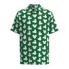 Mickey Mouse Silhouette Ears Polka Dot Disney Inspired in Green Short Sleeve Buttons Shirt