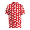 Mickey Mouse Silhouette Ears Polka Dot Disney Inspired in Red Short Sleeve Buttons Shirt