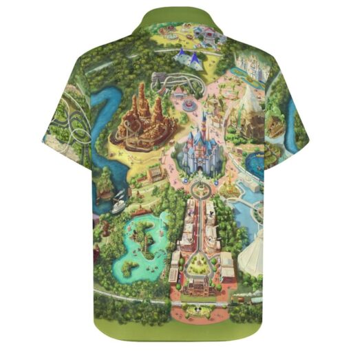 Disneyland Colorful Map Short Sleeve Button Shirt - Image 3