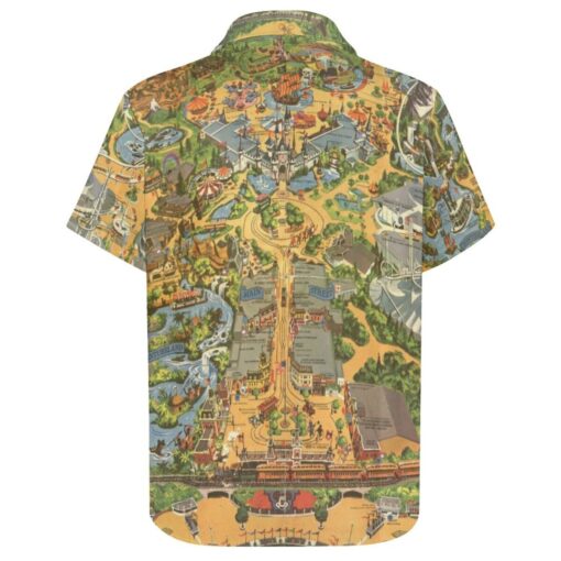 Disneyland Vintage Map Short Sleeve Buttons Shirt - Image 3