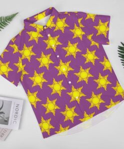 Rapunzel Tangled Sun Short Sleeve Buttons Shirt