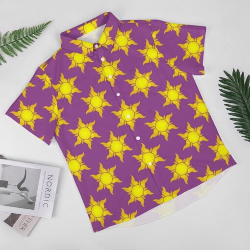 Rapunzel Tangled Sun Short Sleeve Buttons Shirt