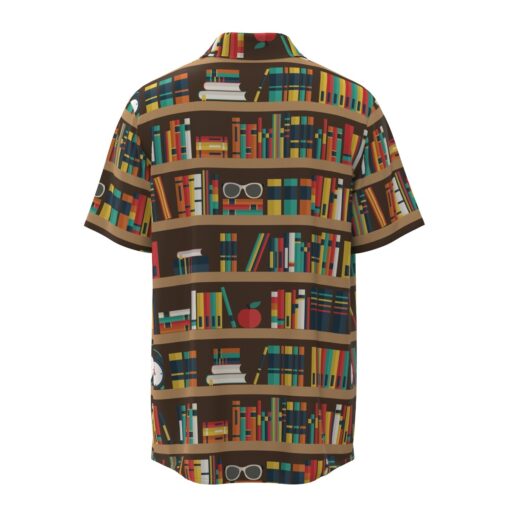 Bibliophile Library Books Bookshelf Librarian Teacher Short Sleeve Button Shirt Short Sleeve Button Shirt - Image 4