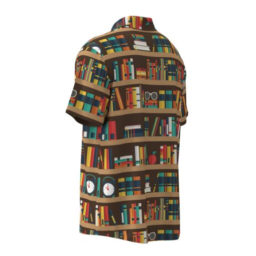 Bibliophile Library Books Bookshelf Librarian Teacher Short Sleeve Button Shirt Short Sleeve Button Shirt - Image 3