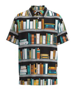 Bibliophile Library Books Bookshelf Librarian Teacher Short Sleeve Button Shirt Short Sleeve Buttons Shirt