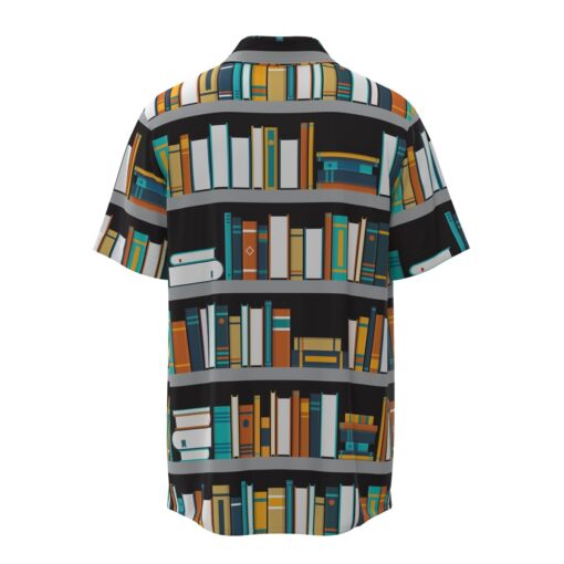 Bibliophile Library Books Bookshelf Librarian Teacher Short Sleeve Button Shirt Short Sleeve Buttons Shirt - Image 4