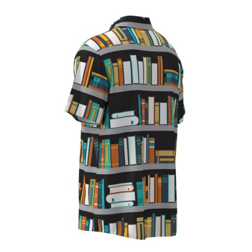 Bibliophile Library Books Bookshelf Librarian Teacher Short Sleeve Button Shirt Short Sleeve Buttons Shirt - Image 3