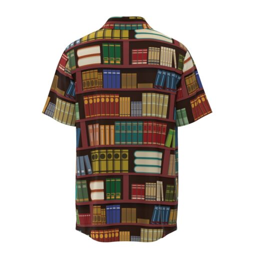 Bibliophile Library Books Bookshelf Librarian Teacher Short Sleeve Button Shirt Short Sleeve Buttons Shirt - Image 4