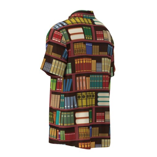 Bibliophile Library Books Bookshelf Librarian Teacher Short Sleeve Button Shirt Short Sleeve Buttons Shirt - Image 3
