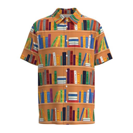 Bibliophile Library Books Bookshelf Librarian Teacher Short Sleeve Button Shirt Short Sleeve Buttons Shirt